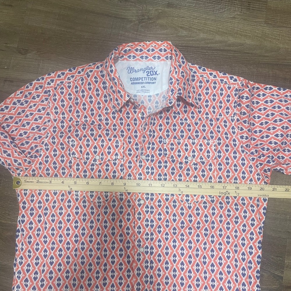 Wrangler 20X‎ Competition Western Snap Shirt XXL Geometric Aztec Long Sleeve - Picture 4 of 5
